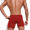 Heren shorts Heren Mens Solid Color Sexy strakke shorts 2024 Zomertaille Zwembad Beach Surfen Surfen Sportbroek H240424