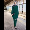 Kleidung 2pcs Eid Mubarek Muslim Bankett Anzüge Frauen Mode asymmetrische Bluse Kleiderhose für Arabische Kleider im Nahen Osten Kleid Sets