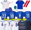 24 25 Jerseys de futebol francês Kit Kid Kit 2024 2025 Benzema Giroud Mbappe Griezmann Saliba Pavard Thuram Kolo Maillot de Foot Equipe Futebol Camisa Mulheres