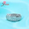 Cluster Rings Real 925 Sterling Silver Jewelry Unique Crystal Fashion Women Wedding Bridal Engagement Bague Stamp