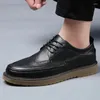 Chaussures décontractées en cuir de luxe messieurs oxford semelles épaisses