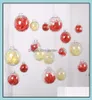 Dekorationen Festliche Partyzubehör nach Hause Gartenwedding Banamente Weihnachtsdekoration Clear Glas Hochzeitsbälle 3quot 80mm 6544050