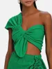 Solid Color One-Shoulder Swimsuit and Beach Skirt 2 Piece Fashion Swimwear Tuxedo Style Bathing Suits Sexy Beach Wear 240423