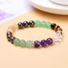 Brins jd pierre naturelle amethyste blanc cristal tigre œil hématite perle bracelet bacelet femmes reiki guérison des bracelets élastiques bijoux de yoga