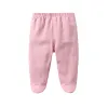 Pantaloni per neonati outfit leganti elastici pantaloni in vita elastico al 100% di colore solido di cotone 036912 mesi