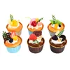 Decoratieve bloemen raam decoratie crème cake rops dessertmodel multicolor schattige simulatie cupcake home keuken decor