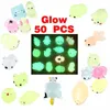 Toy di decompressione 5-50pc Nuovo Glow Kawaii Toys carino Animal Animalcess Decompressione Mochi Toy Squari Squishi Strening Sollievo divertente Toi di regalo D240424