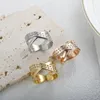 Cluster Rings 8-10 Large Size Ring Luxury Gold Color Intersect Cubic Zirconia Shiny Crystal Finger Fashion Stainless Steel For Women Men