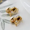 Oorbellen Geezenca 925 Sterling Silver Gold Gepated Natural Freshwater Pearl -oorbellen voor vrouwen Koreaanse stijl Fashion stud earring 2021 NIEUW