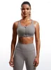 Tenue de yoga CRZ Womens Zip Front High Impact Sports Bra - Coupe moulée Entraînement sans fil avec sangles convertibles réglables