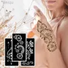 Körperfarbe 1 Blatt Tattoo Schablonen Henna -Vorlagen Handfuß Körperkunst Airbrush -Farbvorlagen DIY Blumenmalerei D240424