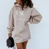 Polos Moda Mektubu Baskı Uzun Kadın Hoodie Sweatshirt Gevşek Damla Omzu Woemn's Hooded Sweathirts 2023 Sıradan Bayanlar Top Chic Yeni