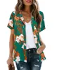 Frauenblusen Bohemian Beach Holiday Hemd Bluse Frauen Mode Kurzarmknopf Hemds Sommer lässig lose Striped Print Blusas Tops