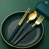 Dinnerware Sets Stainless Steel Portable Tableware Set Forks Chopsticks Spoons Travel Box