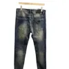 Jeans viola jeans designer ricambio ricamo trapunte strappato per marchio di tendenza pantalone casual slit classico tocco dritto per moto