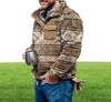 Herren Fleece Jackets Plaid Aztec Printed Viertel Zip -Knopf Fuzzy Sherpa Pullover Sweatshirts warme Winter äußere Wears SH2201112975107