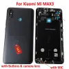 Xiaomi Mi Max 3バッテリーカバーリアドアバックハウジングケースMax3ミドルシャーシボタンとカメラレンズフラッシュマイクボードのフレーム