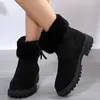 Bottes non glissa épaisse en peluche neige femmes fausses en daim fourrure d'hiver femme chaude coton chaussures de chaussures à cheville botas mujer