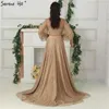 Sukienki imprezowe 2024 Arabska suknia luksusowa diamentowe perły błyszczące wieczór długoterminowy Seksowne suknie Serene Hill La6535