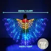 Andra evenemangsfestartiklar LED Belly Dance Isis Wings RGBIC App Control Color Change Glow Angel Performance Costume With Telescopic Stick Halloween Lightup T240422