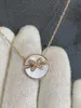 new sell 925 silver round shape cross necklace shishangmeili necklace designer for woman Natural white Fritillaria V Gold Plated Pendant Luxury necklace Party Gift