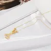 В качестве оригинального дизайнерского подвесного ожерелья для женщин 18 тыс. Золотая из нержавеющей стали цепь гинкго листовые украшения подарки подарки в подарки YMN137