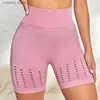 Women's Shorts Sexy Hollow Out Women Seamss High Waist Hip Liftting Skinny Fashion Gym Trainning Elastic Fitness Pants H240424