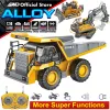 Bilar 4WD Super Engineering fordon Remote Control RC Car Radio Off Road 4x4 Excavator Dump Truck Bulldozer Kids Toys Gift
