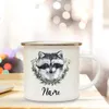 Personalised Name Animal Print Coffee Cup for Women Gift Custom Camping Mug Cute Deer Lion with Enamel Gifts Kid 240418