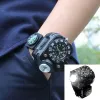 Verktyg 3in1 LED Multifunktion Wrist Watch Waterproof Charging Compass upplyst Titta på militär taktisk armbandsur utomhusprodukt