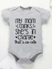 One-Pieces Summer Baby Onesie Funny Text Print Cute Newborn Boy Girl Clothes Pajamas Cotton Short Sleeve Crew Neck Home Toddler Romper