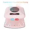 Cold Air Nail Art Dryer Single Hand Warm Cool Wind Polish Drying Fan Automatisk infraröd sensor 240415