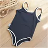 Girls Swimwear Quick Dry Sun Protection Baby Strap Swimwears Girl Sleeveless Backless One Piece Swimsuit Bikinis 240422