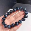 Bracelets de liaison 12 mm Blue Blue Tiger Eye Stone Bracelet Bijoux pour femme homme Fengshii Guérissure de richesse Perles Crystal Birthday Lucky Gift