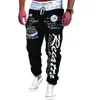 Pantaloni per pantaloni della tuta da uomo pantaloni elastici lettera grafica stampe grafiche Sports indossa quotidianamente hip hop greyblue black 240424