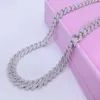 925 Sterling zilver aangepaste ketting 12 mm 2row diamant Cuban Link Chain VVS Moissanite Initial