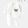 Einszene Körperanzug ein Stück Musselin Bären Strampler Körperanzug Baby Kleidung Sommer Langarm Kinder-Kinder-Mantel-Baumwoll-Overall für Jungen