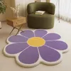 Tapis de forme de fleur moquette pour le salon en peluche moelleuse des tapis épaissis de décoration de chambre à coucher