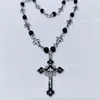 Collares colgantes collar de rosario religioso perlas cadena de cuello de cuentas para la artesanía coleccionable meditaciones de oración Bautismos regalo