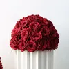 Flores decorativas 30/40/50/60/70cm Red Rose Ball Mesa de casamento Centerpieces Floral Event Party Banquet Road Lead Decoration