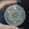 Pendant Necklaces 10Pcs Wholesale Soldered Flower Life Star Of David Round Coin Circle Handmade Raw Ore Jewelry Tin Selenite PM50067