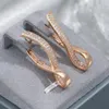 Серьги Gulkina Luxury Design Женский 585 Розовый золото Цвет мода натуральные ретро -ювелирные изделия натуральные цирконы 2024