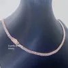 Anhänger Halsketten Großhandelspreis 5 mm Breite eine Reihe 925 Sterling Silber Eced 5A CZ Stein Hip Hop Miami Cuban Link Kette