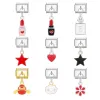 Brins Fashion Butterfly Star Lipstick Pendant Square Square Italian Charm Link Perles en acier inoxydable Fit 9 mm Bracelet italien DIY GADEAU