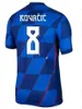 Croatie Soccer Jersey 2024 Euro Cup Nouveau 2025 Croatie National Team 24 25 Kit de football Kit Kid Kit Home White Away Blue Men Uniform Modric Kovacic Pasalic Perisic