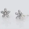 Echte 925 Sterling Silber Dazzling Daisy Ohrringe Klassische Ohrringe Schmuck 290570Cz Mode Geschenkohrringe