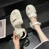 Slippers 2024 Fashion: Women's Beige Clear Heel Slipper Shoes With Closed Toe Soft And Comfortable Medium Suitable For Summer