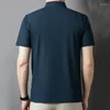 Polos de glace d'été pour hommes Polo à manches courtes à manches courtes bouton de revers solide POCHETS FOLM TOPS VOLAGYSEMENT