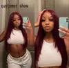 Synthetic Wigs New 613 Blue/Pink/Purple/Yellow/Red Colorf Brazilian Straight Lace Front Wig Pre Plucked Frontal Hair For Women Drop De Dhe8F