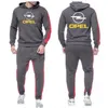 Heren tracksuits Men Spring herfst Stijlvol Logo Solid Color Sweatshirt Set Casual lange mouwen Hoodies broek Polar Two-Pally Suit